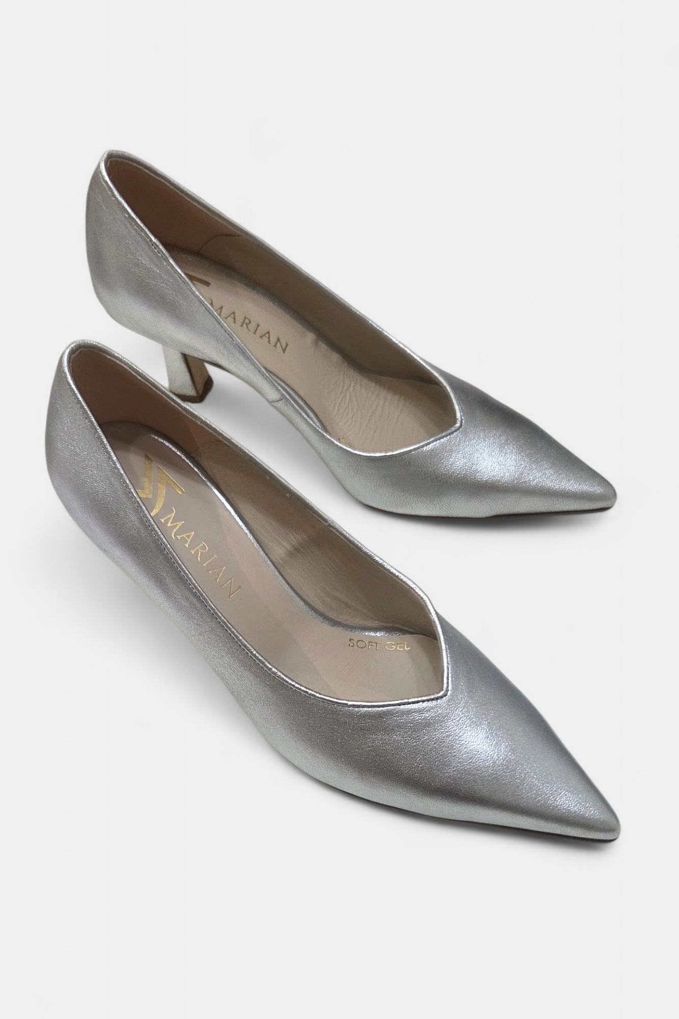 MARIAN 2412 SILVER LEATHER HEEL