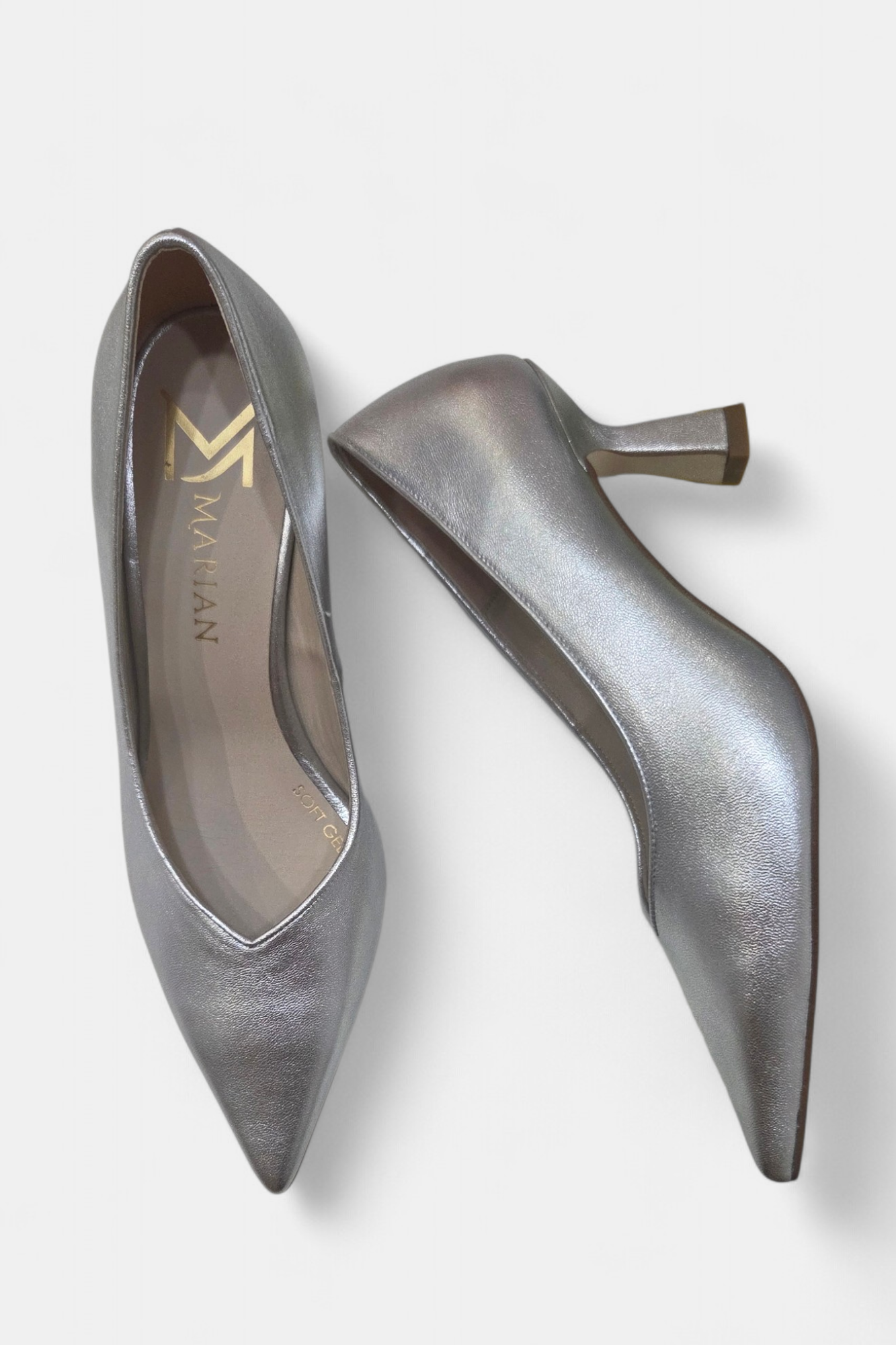MARIAN 2412 SILVER LEATHER HEEL