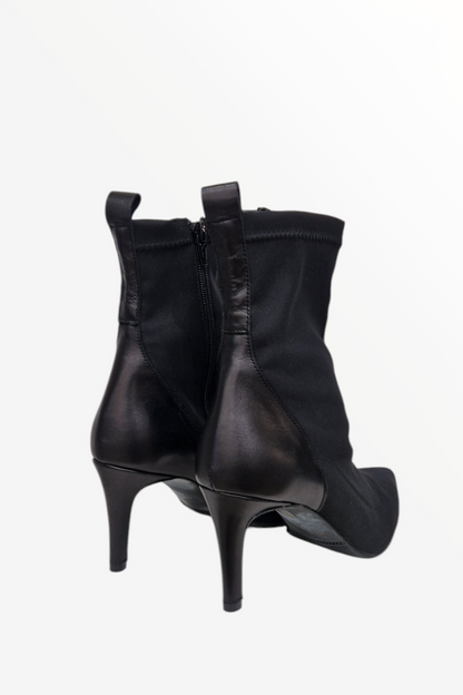 MARIAN 2620 BLACL LYRCA LEATHER SOCK BOOT