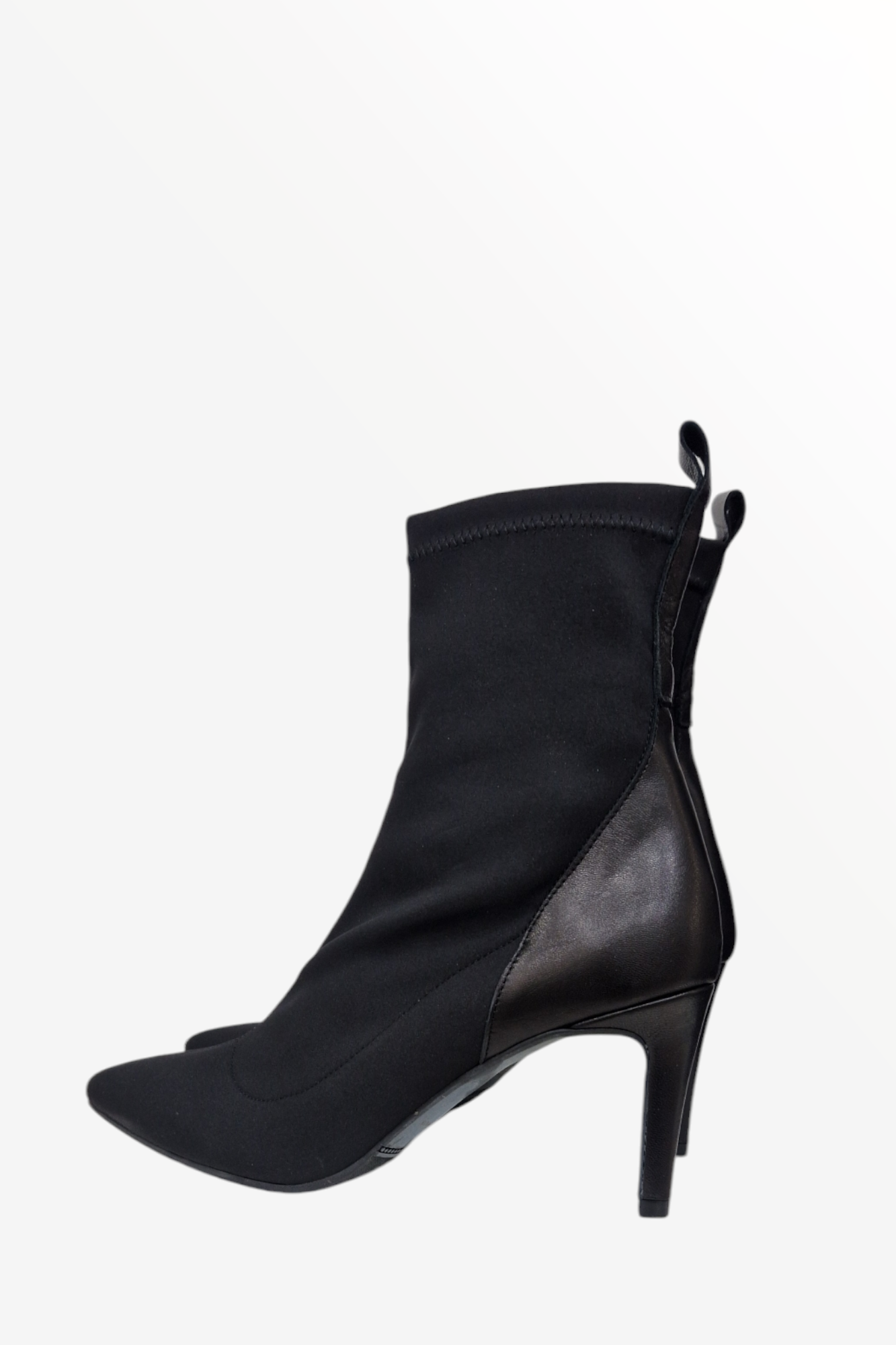 MARIAN 2620 BLACL LYRCA LEATHER SOCK BOOT