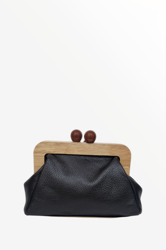 MARLON BLACK LEATHER CLUTCH