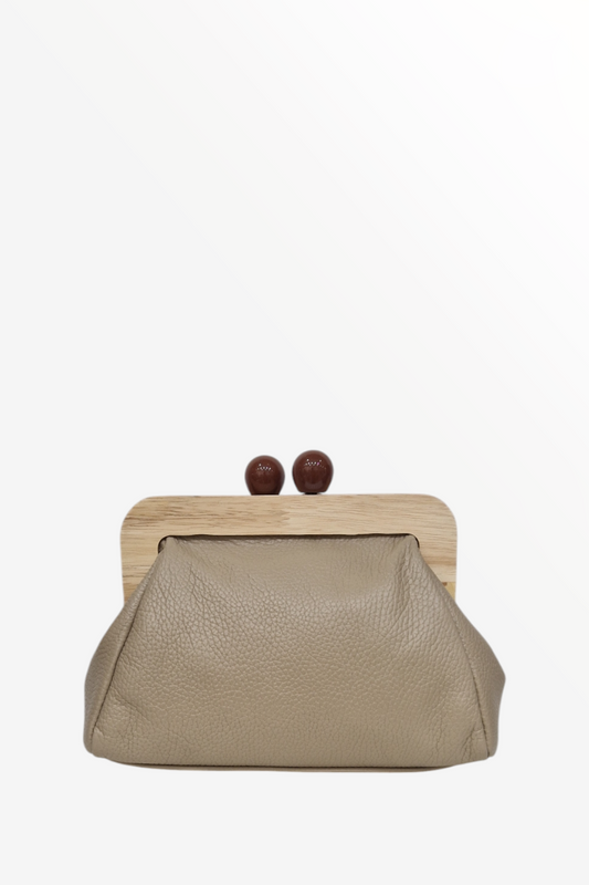 MARLON BEIGE LEATHER CLUTCH BAG