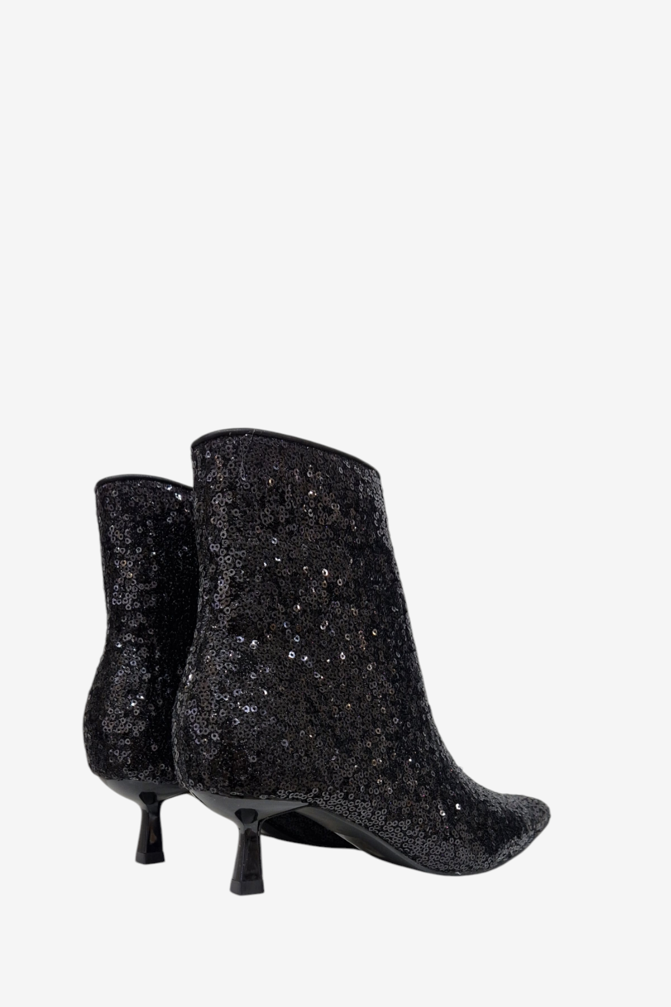 MENBUR 25791 BLACK SEQUIN KITTEN HEEL BOOT