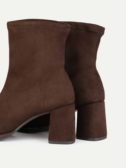 MISS ELASTIC MONTIX BROWN SUEDE SOCK BOOT