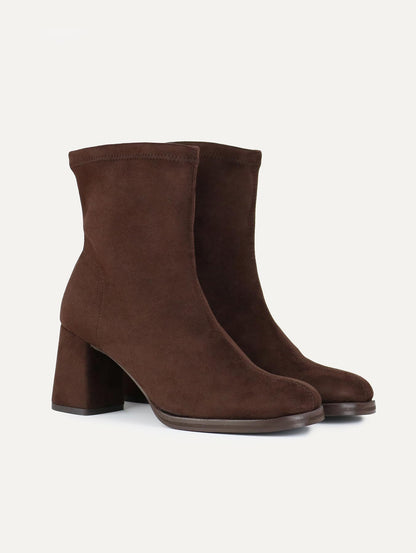 MISS ELASTIC MONTIX BROWN SUEDE SOCK BOOT