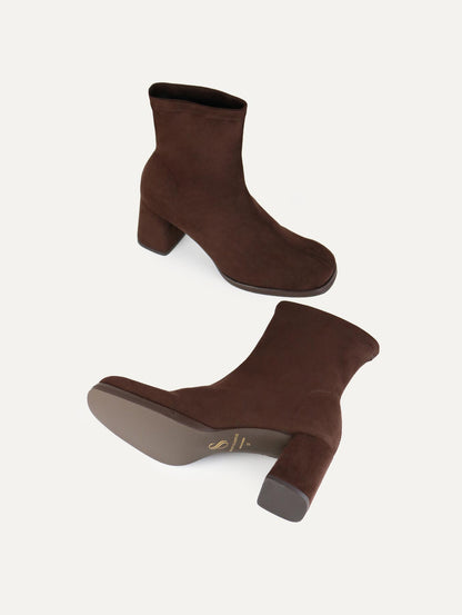 MISS ELASTIC MONTIX BROWN SUEDE SOCK BOOT