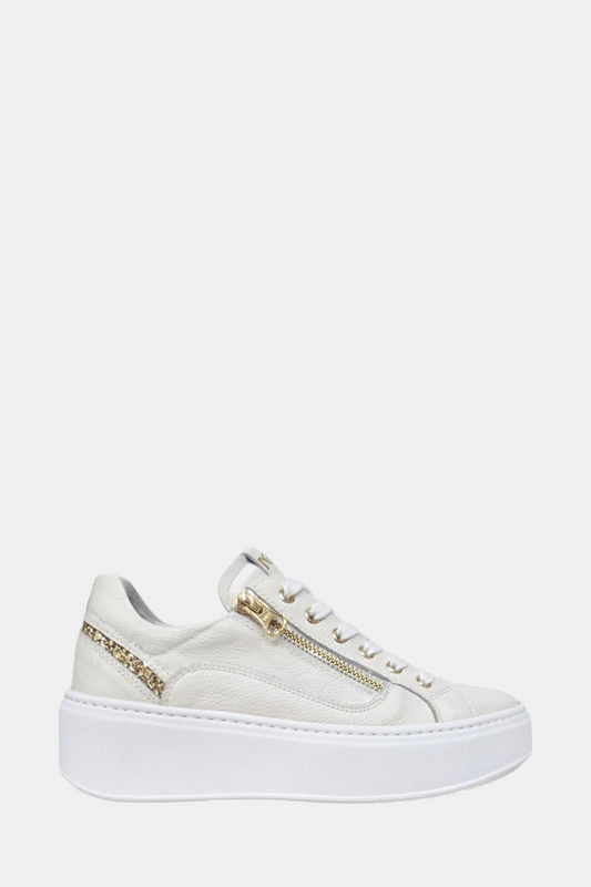 NEROGIARDINI E513081 OFF WHITE LEATHER TRAINER