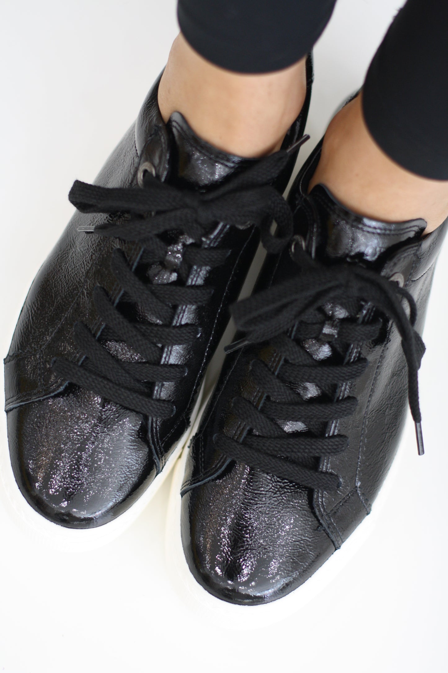 PAUL GREEN 5241 BLACK PATENT LEATHER TRAINERS