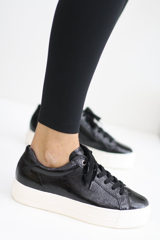 PAUL GREEN 5241 BLACK PATENT LEATHER TRAINERS