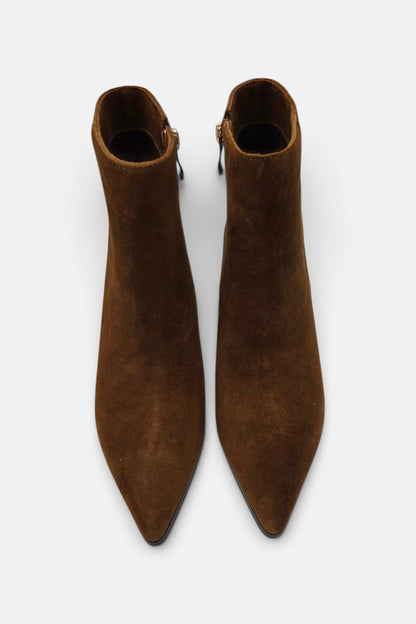 PEDRO ANTON GOLDIE TAN DUEDE HEELED BOOT