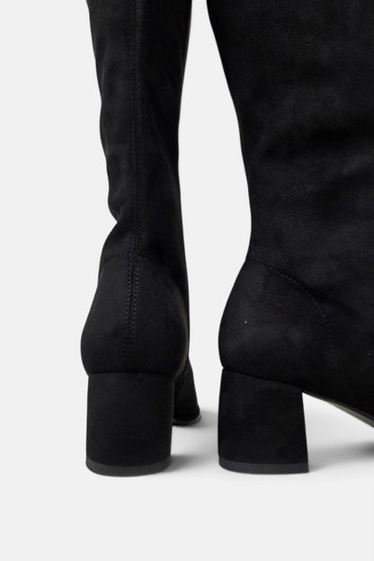 PEDRO ANTON YASMINE BLACK SUEDE SOCK KNEE HIGH BOOT