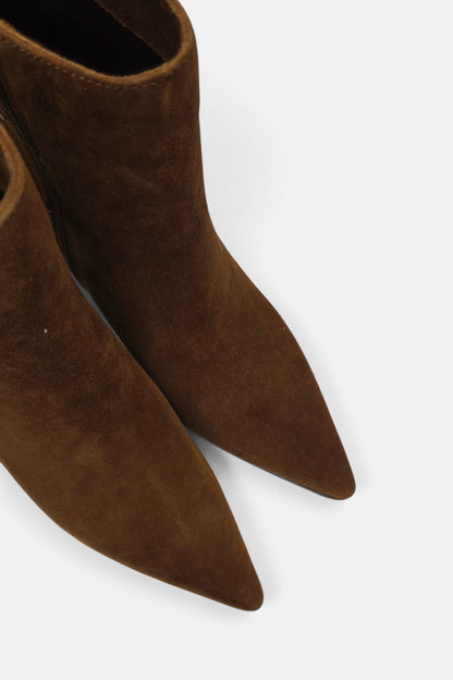 PEDRO ANTON GOLDIE TAN DUEDE HEELED BOOT