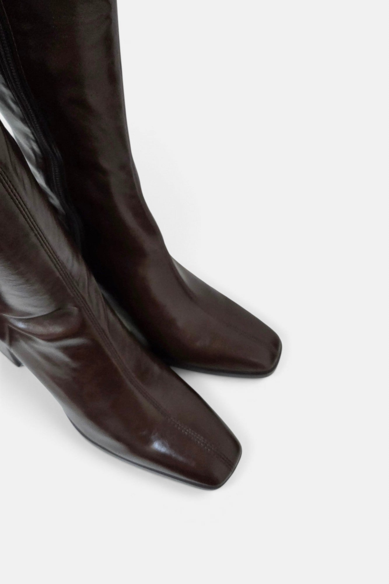 PEDRO ANTON GLASGOW CHOCOLATE PU LEATHER KNEE HIGH SOCK BOOT