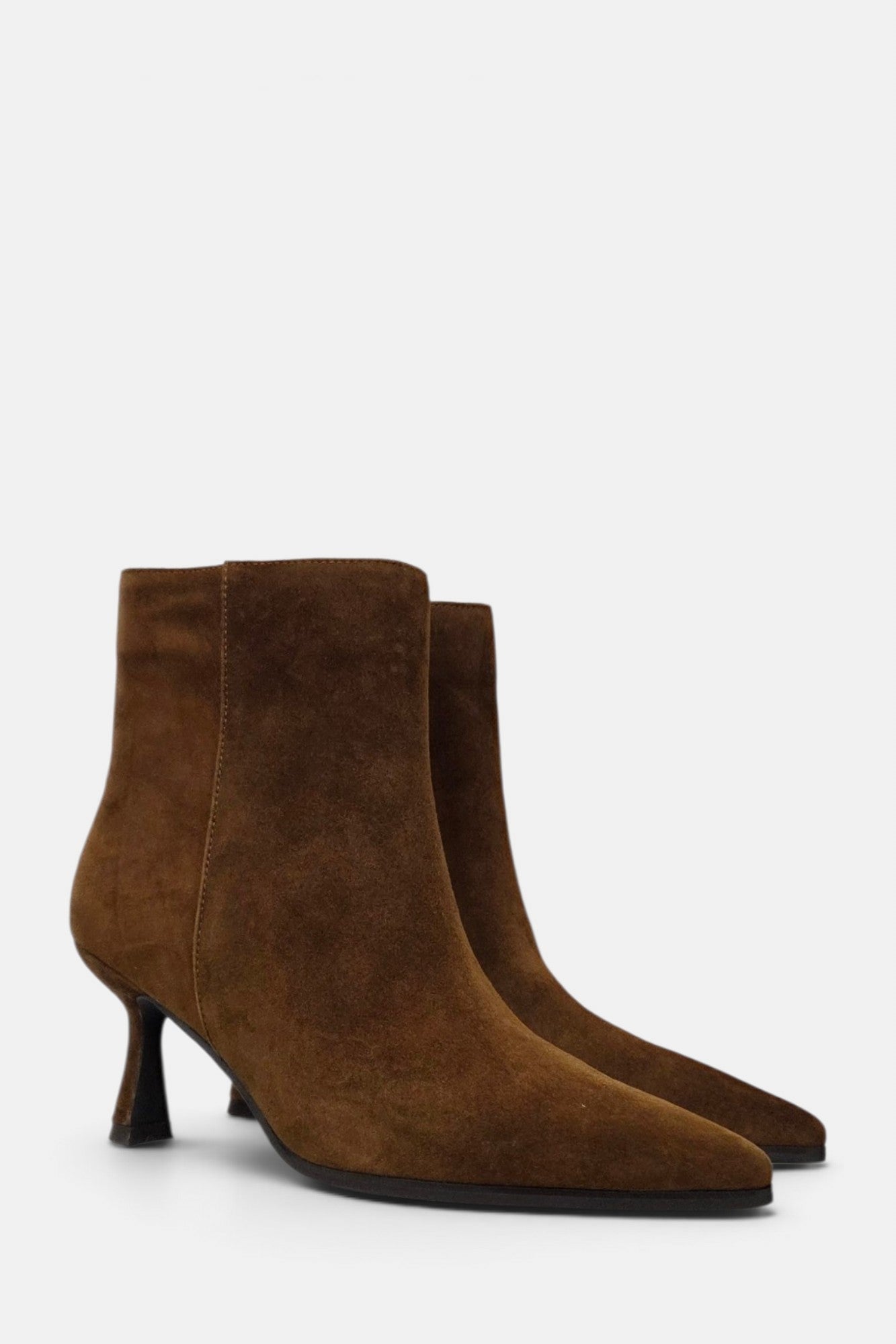 PEDRO ANTON GOLDIE TAN DUEDE HEELED BOOT
