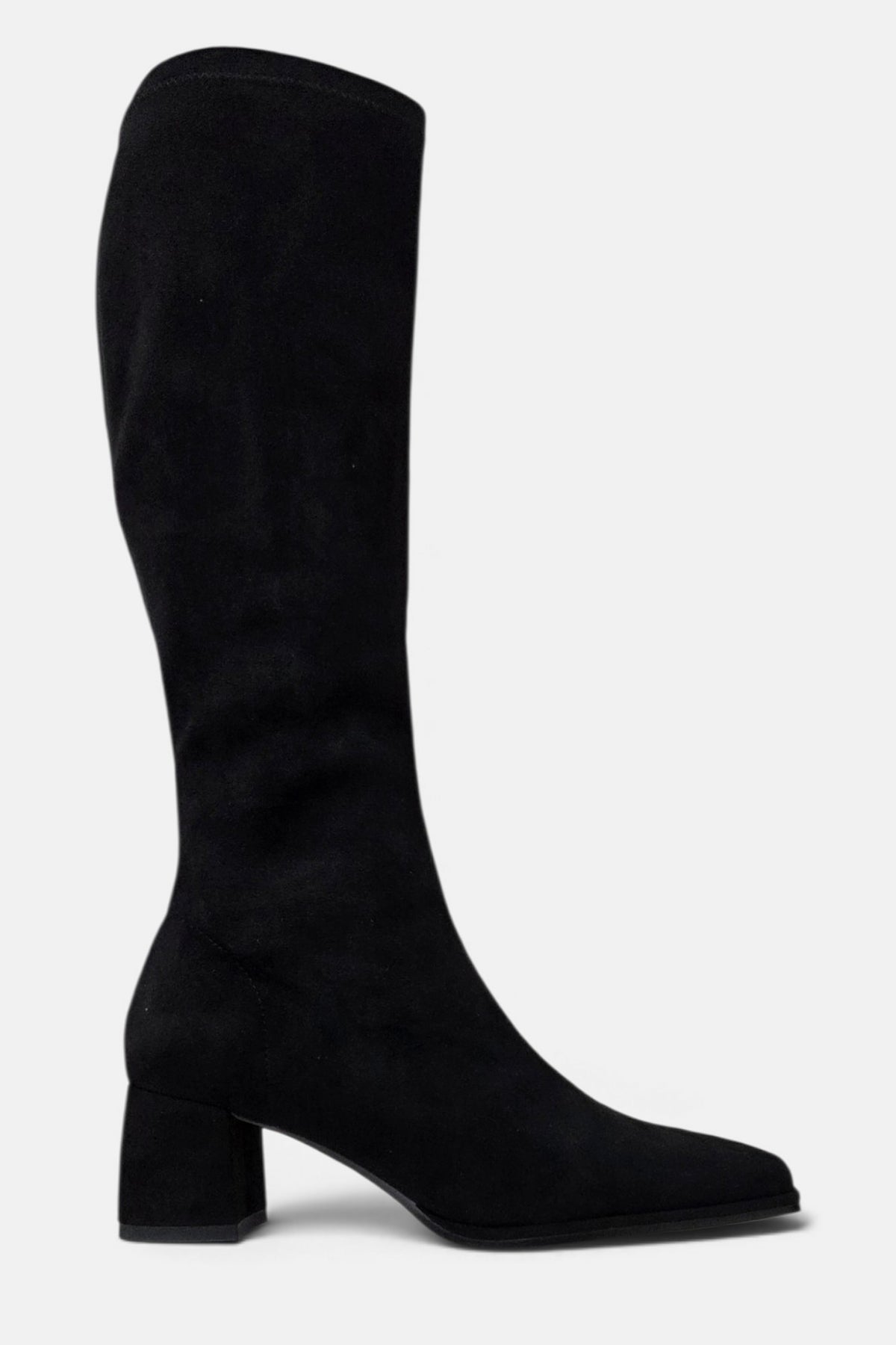 PEDRO ANTON YASMINE BLACK SUEDE SOCK KNEE HIGH BOOT