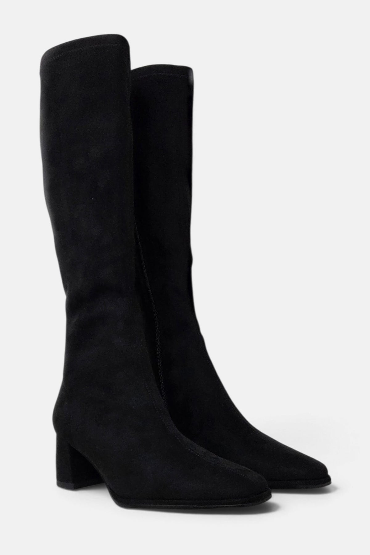 PEDRO ANTON YASMINE BLACK SUEDE SOCK KNEE HIGH BOOT