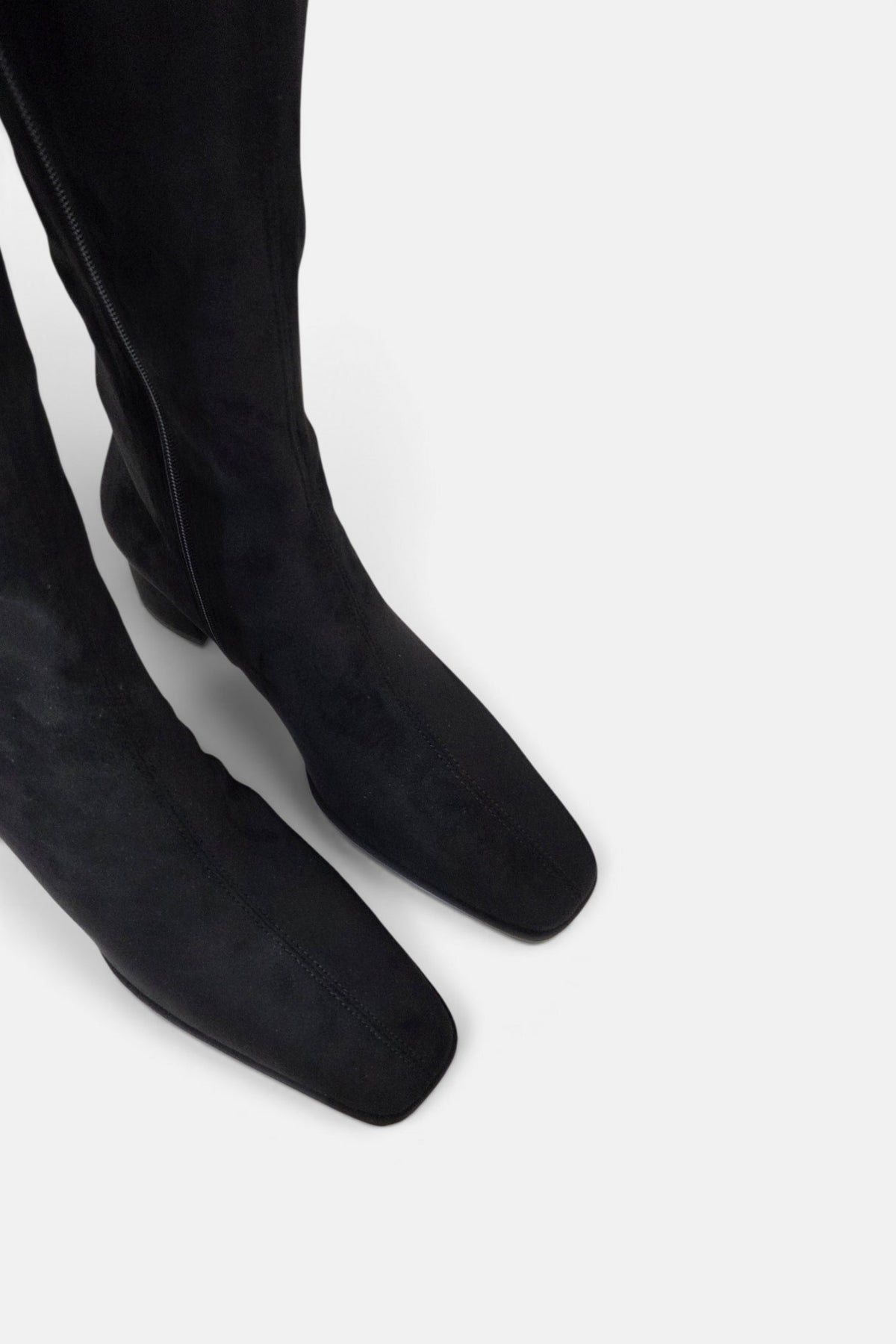 PEDRO ANTON YASMINE BLACK SUEDE SOCK KNEE HIGH BOOT