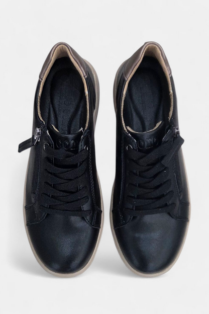 PATRIZIO COMO RAVENNA BLACK LEATHER TRAINER