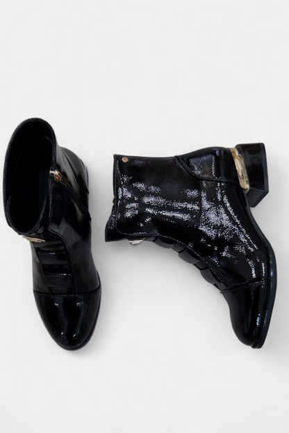 PATRIZIO COMO LIEGANES BLACK PATENT BOOT