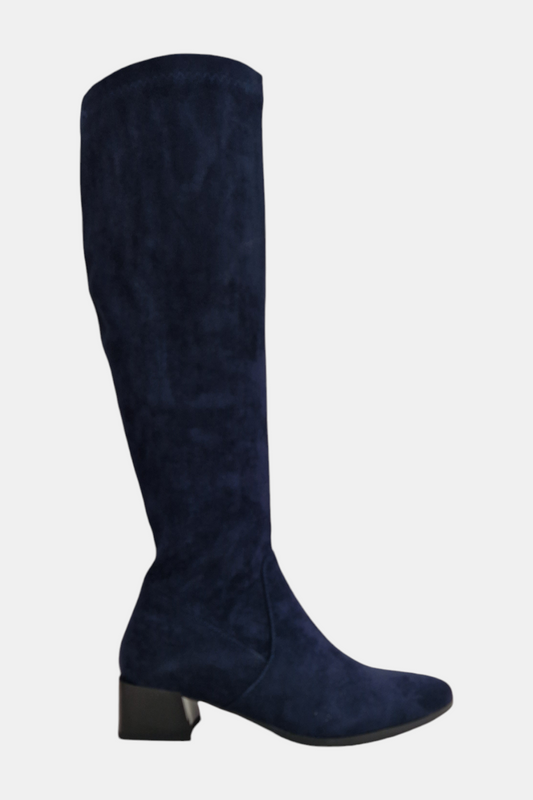 PATRIZIO COMO NAVY SUEDE KNEE HIGH SOCK BOOT