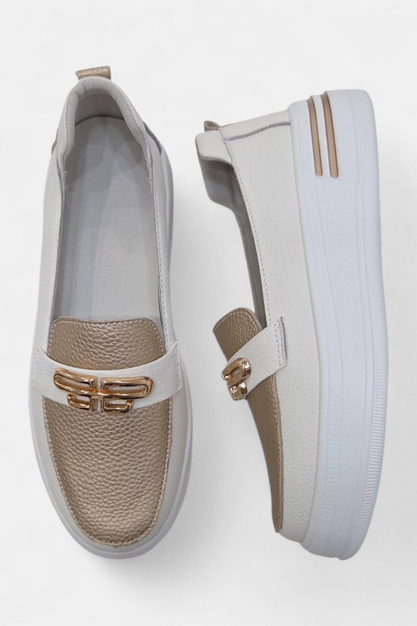 PATRIZIO COMO CATANZARO WHITE/GOLD LOAFER