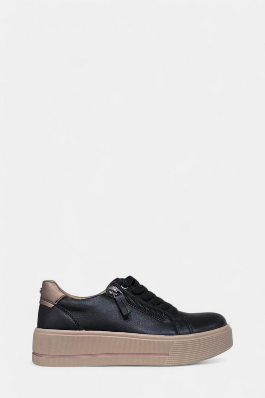 PATRIZIO COMO RAVENNA BLACK LEATHER TRAINER