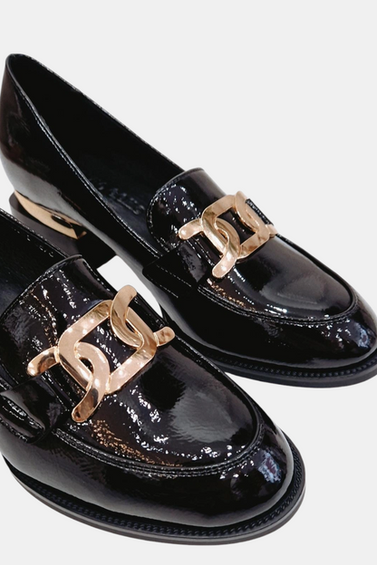 PATRIZIO COMO GERAKINI BLACK PATENT LOAFER