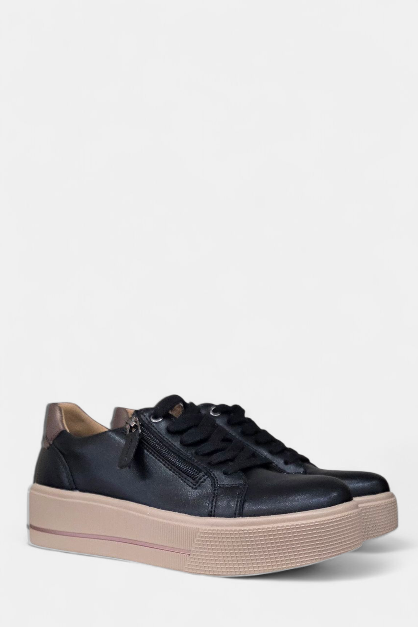 PATRIZIO COMO RAVENNA BLACK LEATHER TRAINER
