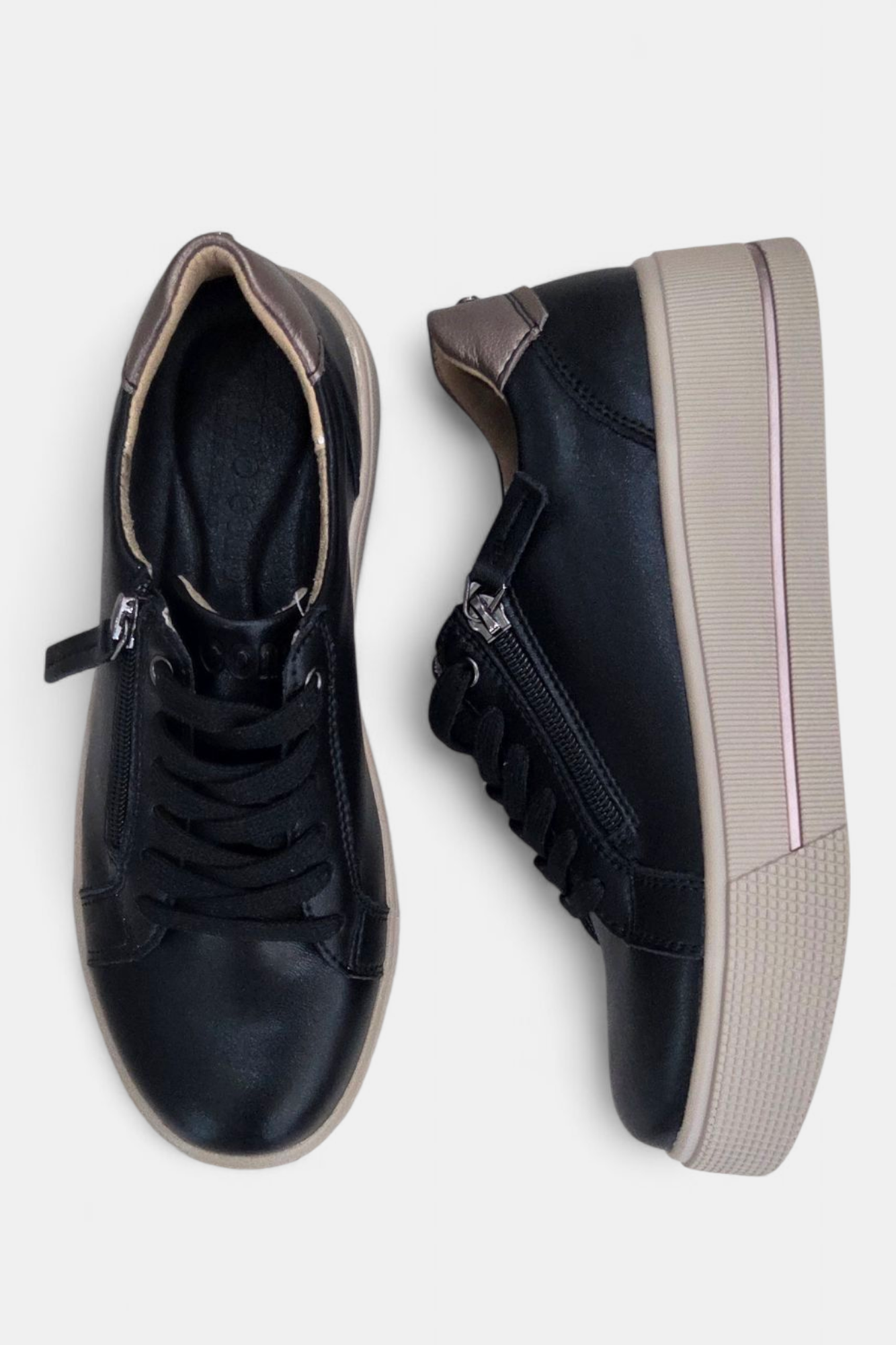 PATRIZIO COMO RAVENNA BLACK LEATHER TRAINER