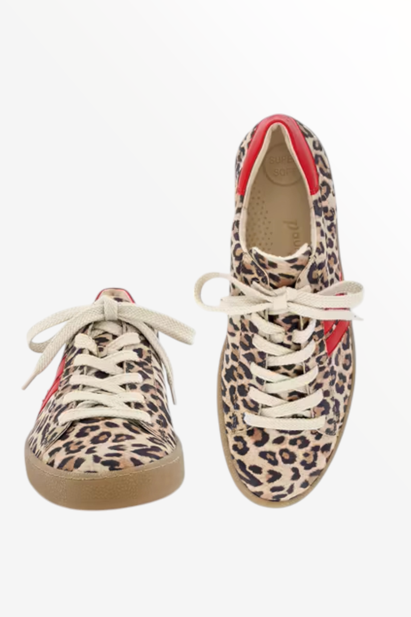 PAUL GREEN 5464 LEOPARD RED LEATHER TRAINER