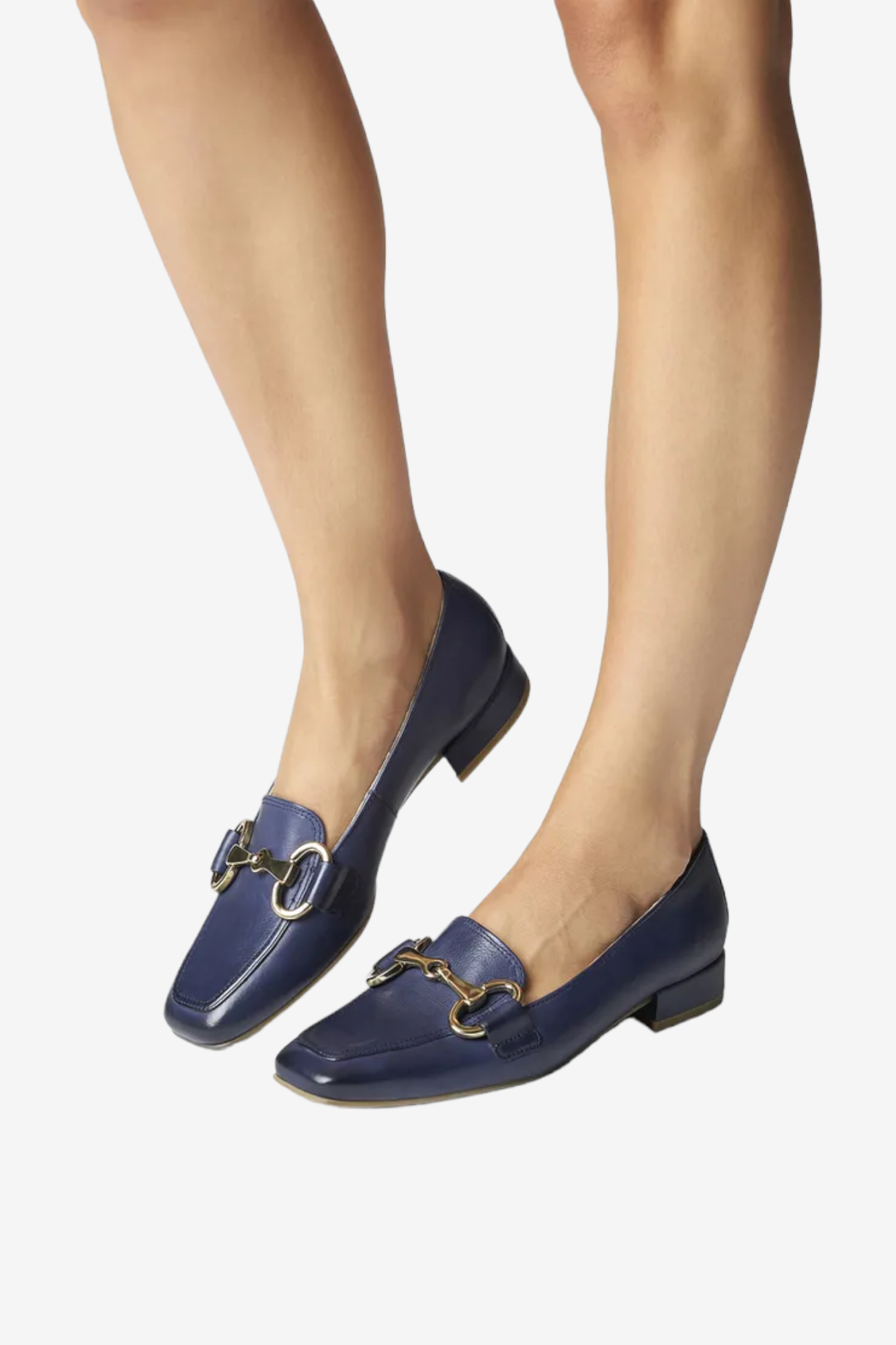 PAUL GREEN 2942 NAVY LEATHER LOAFER