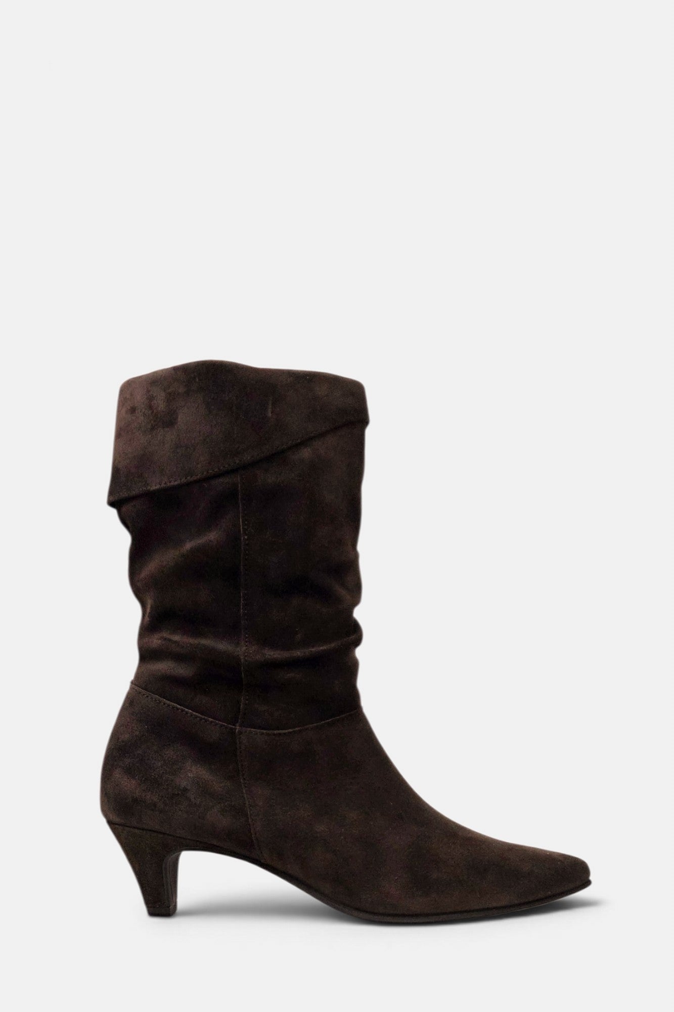 PAUL GREEN 8325 MOCCA BROWN RUCHED SUEDE BOOT