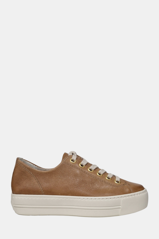 PAUL GREEN 4790 TAN LEATHER TRAINER