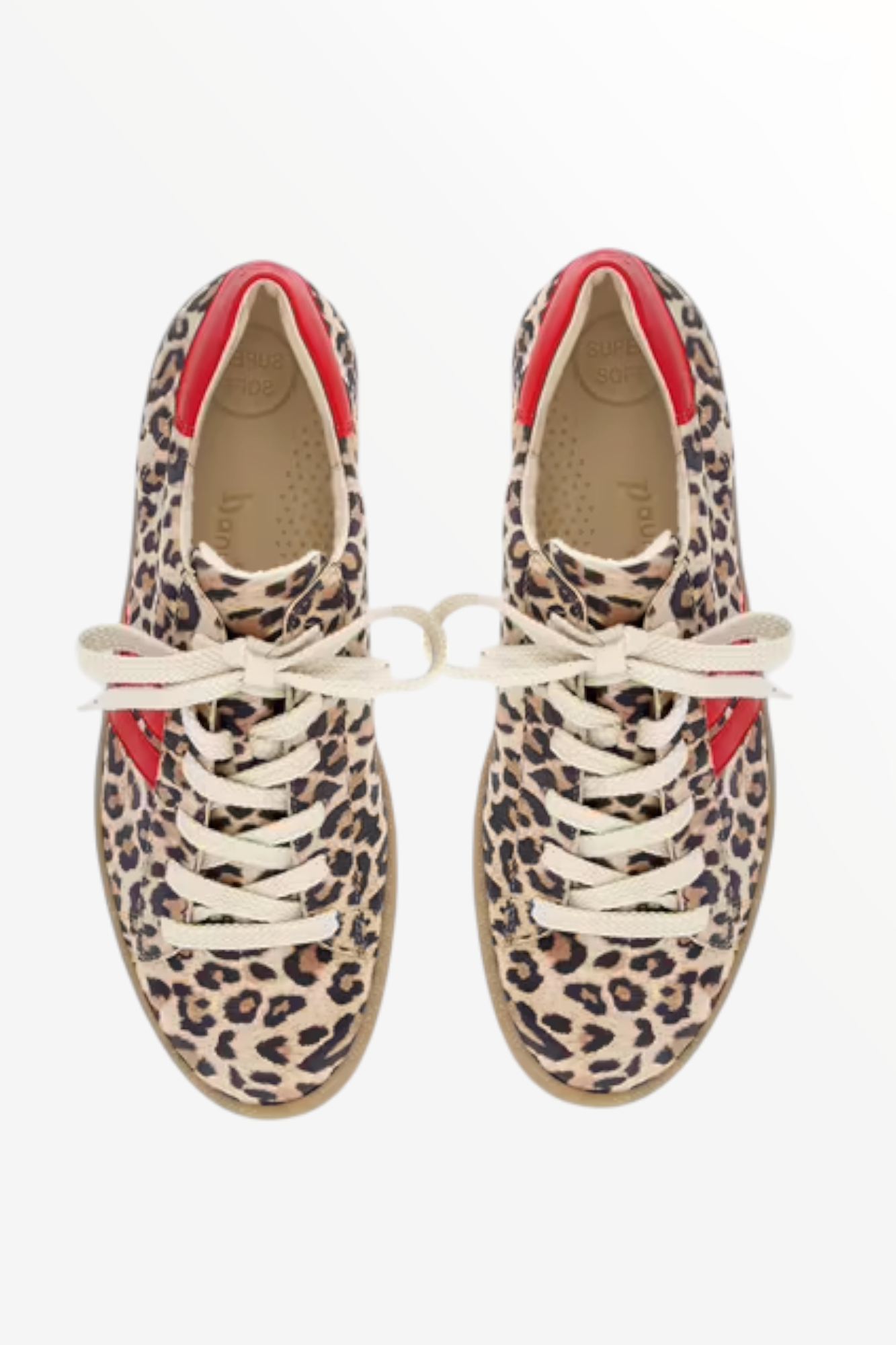 PAUL GREEN 5464 LEOPARD RED LEATHER TRAINER