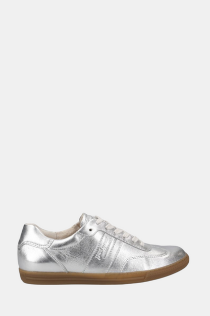 PAUL GREEN 5350 SILVER LEATHER TRAINER