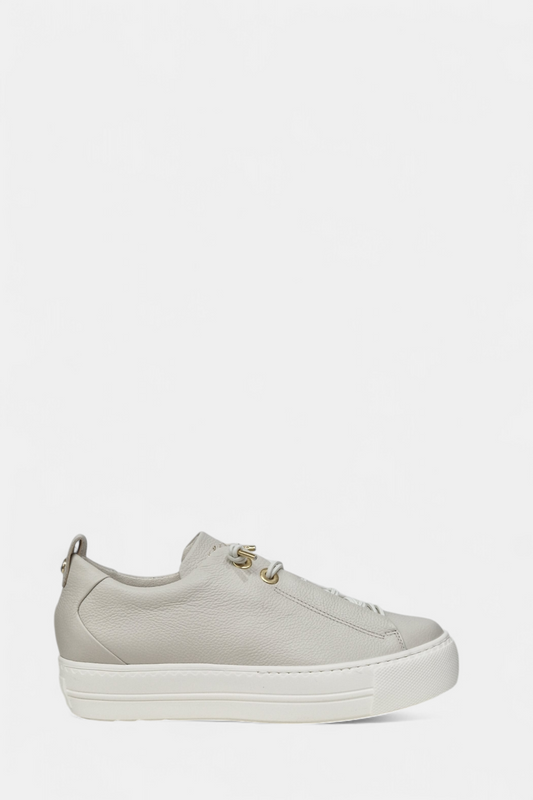 PAUL GREEN 5017 IVORY/GOLD LEATHER TRAINER