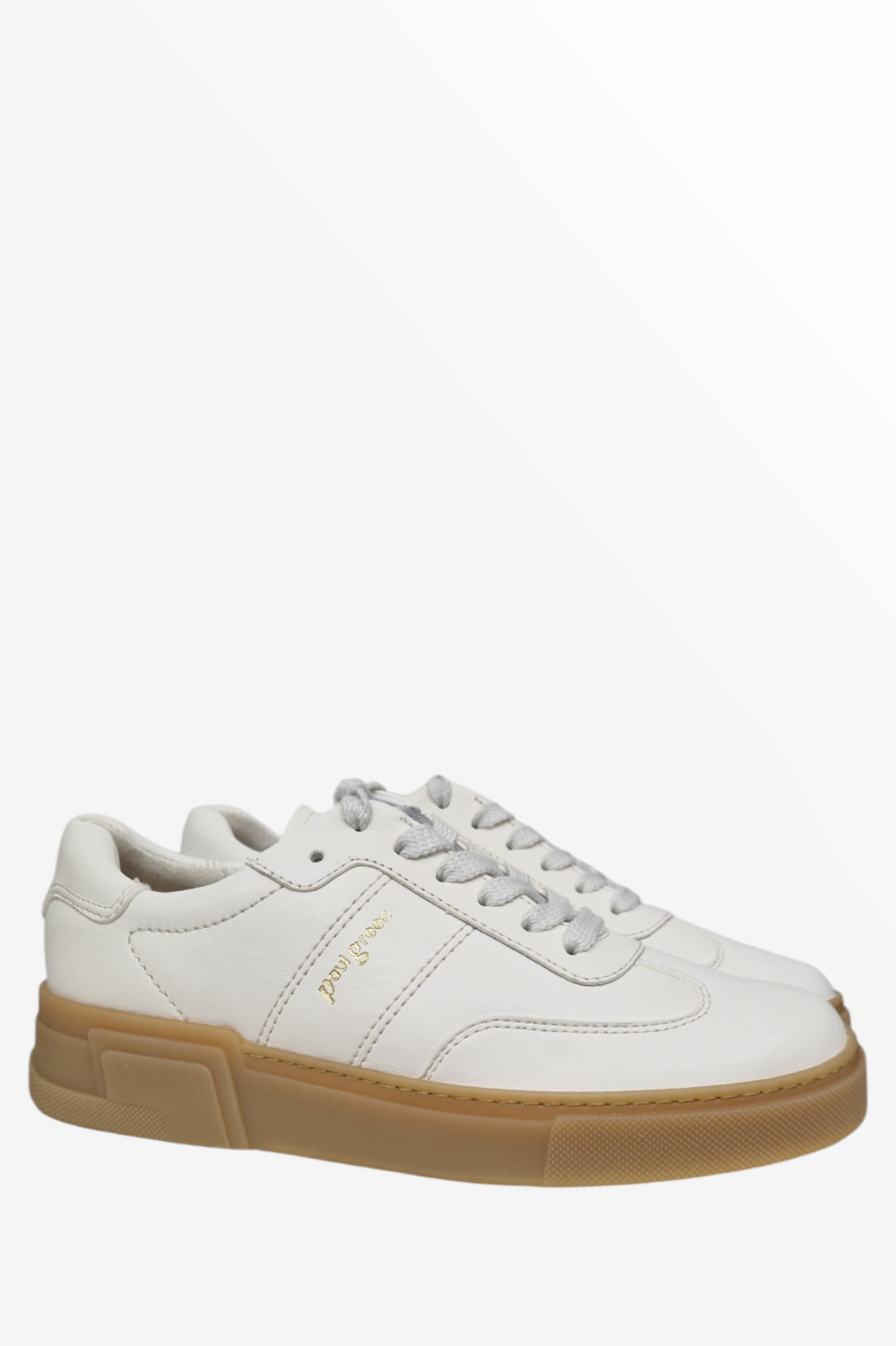 PAUL GREEN 5391 IVORY LEATHER TRAINER