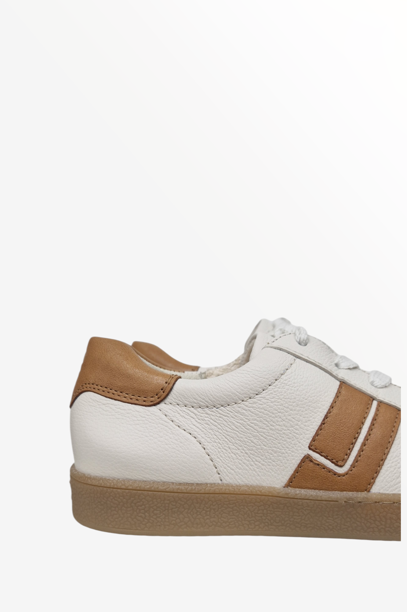 PAUL GREEN 5464 IVORY/TAN LEATHER TRAINER