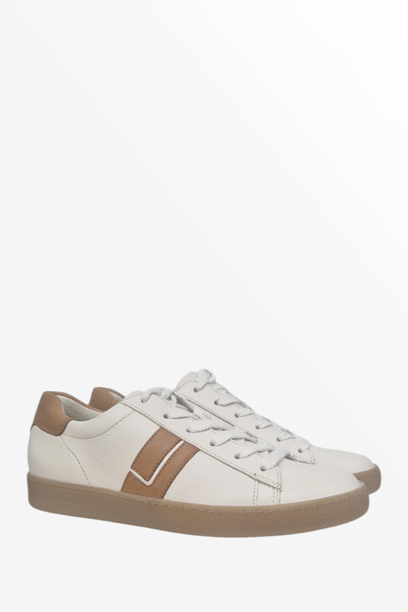 PAUL GREEN 5464 IVORY/TAN LEATHER TRAINER