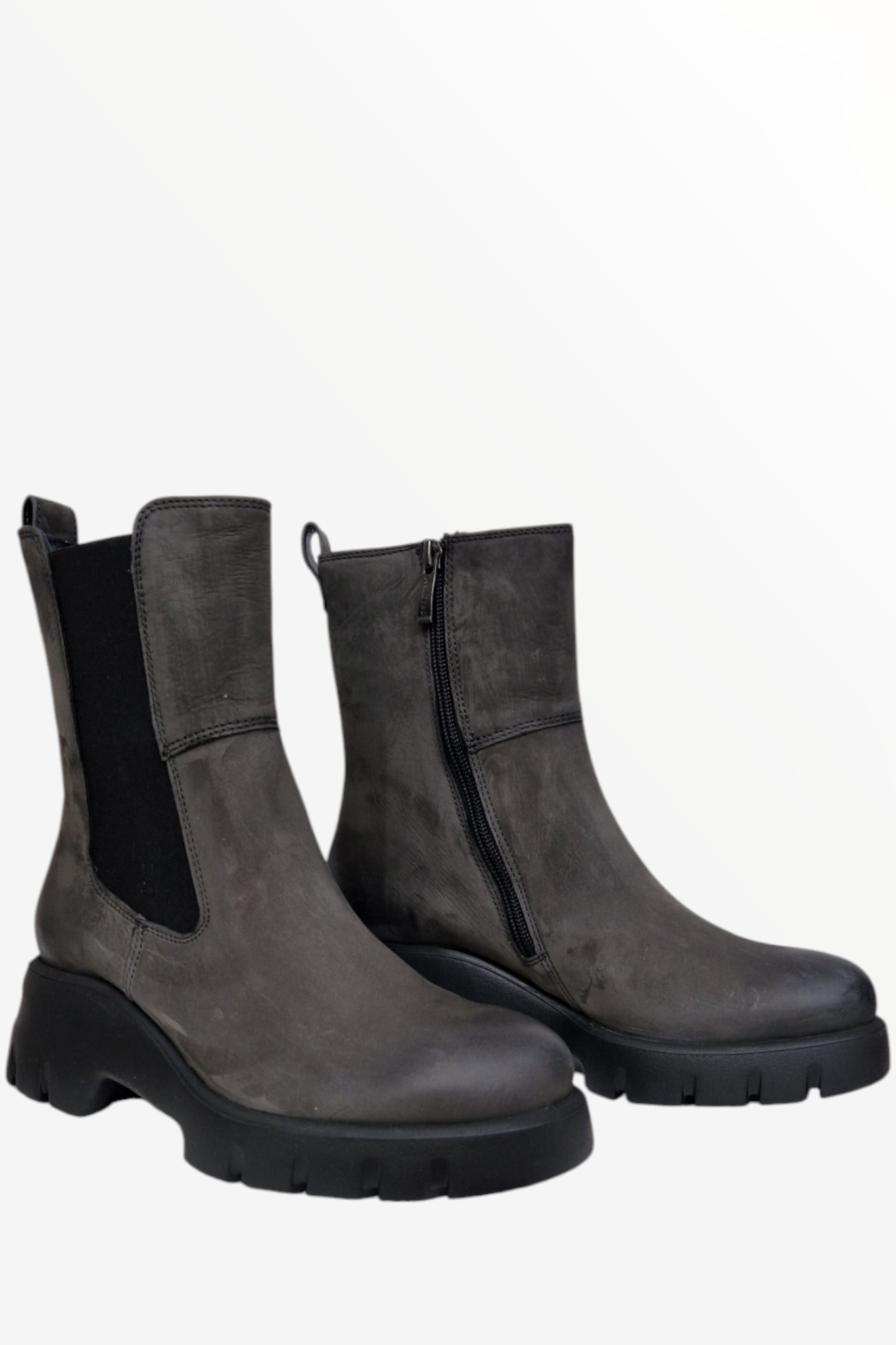 PAUL GREEN 8104 GREY NUBUK  CHELSEA BOOT