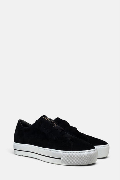 PAUL GREEN 5529 BLACK SUEDE SLIP ON LEATHER TRAINER