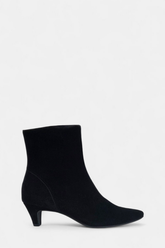 PAUL GREEN 8288 BLACK SUEDE KITTEN HEEL BOOT