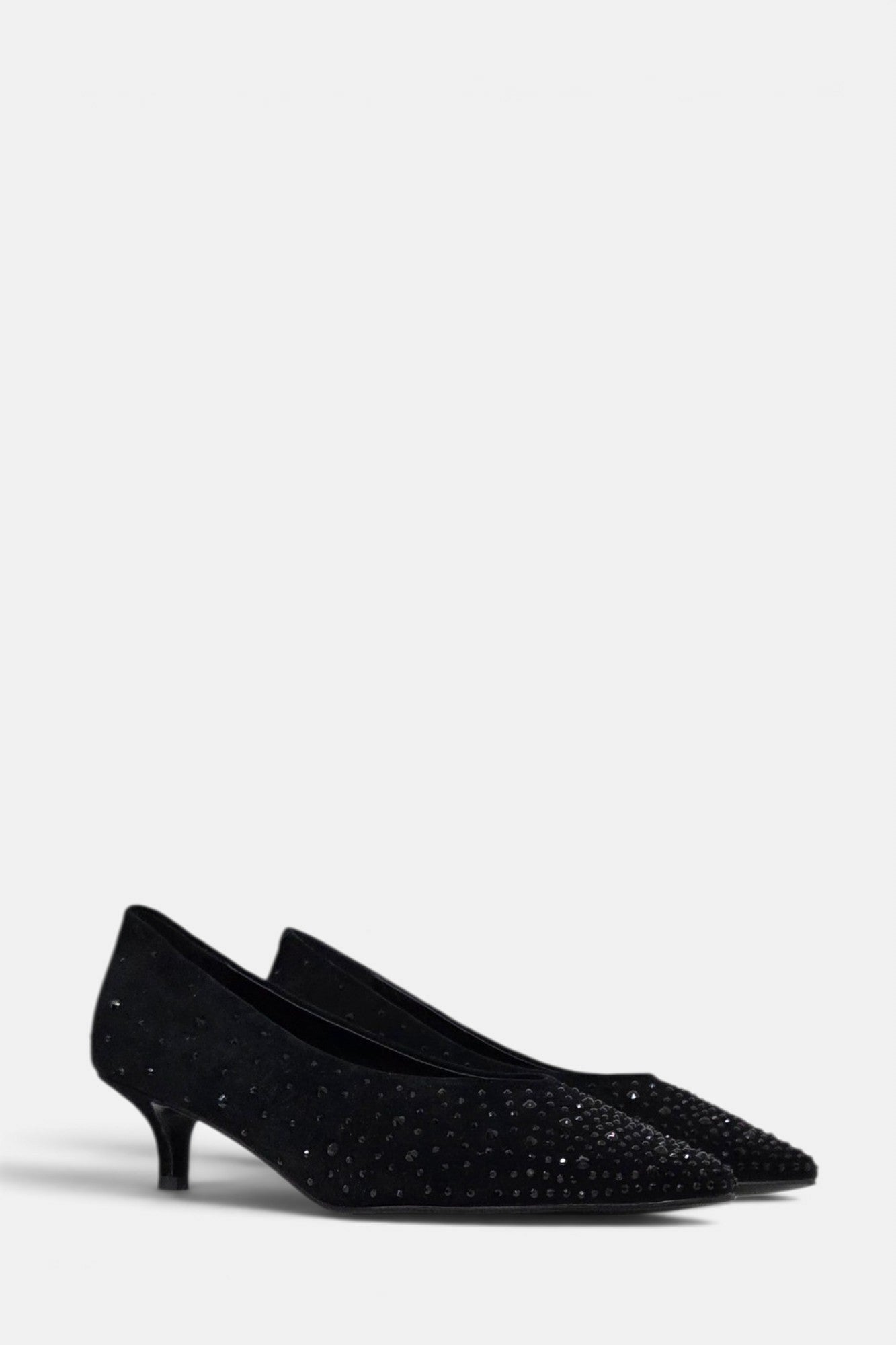 PEDRO ANTON BONNIE BLACK SUEDE KITTEN HEEL
