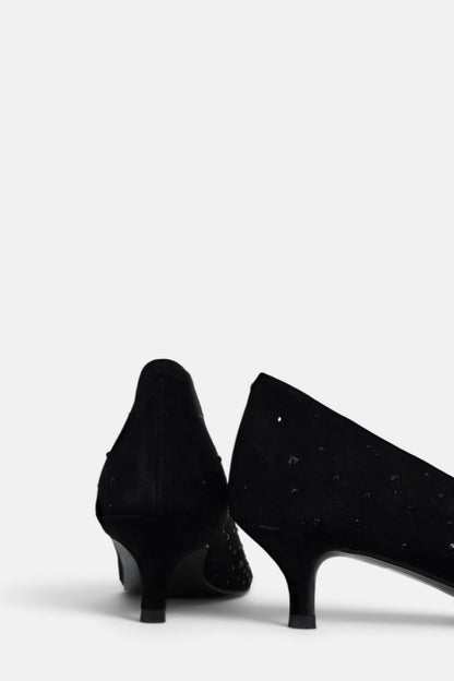 PEDRO ANTON BONNIE BLACK SUEDE KITTEN HEEL