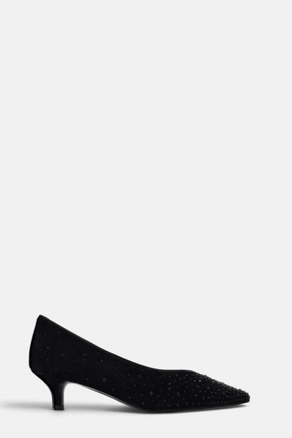 PEDRO ANTON BONNIE BLACK SUEDE KITTEN HEEL
