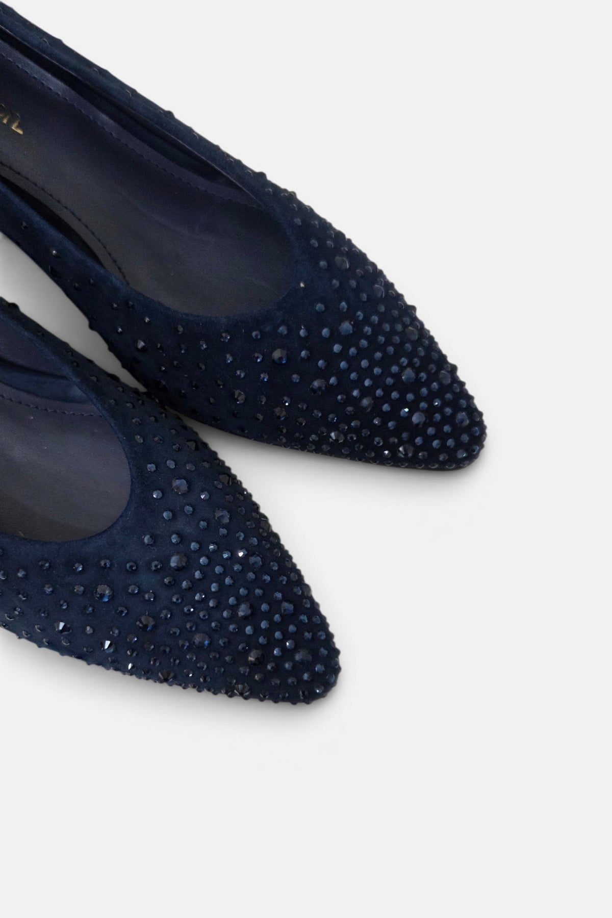 PEDRO ANTON BONNIE NAVY SUEDE KITTEN HEEL