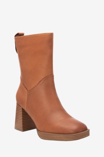 CARMELA 161205 TAN LEATHER HEELED BOOT