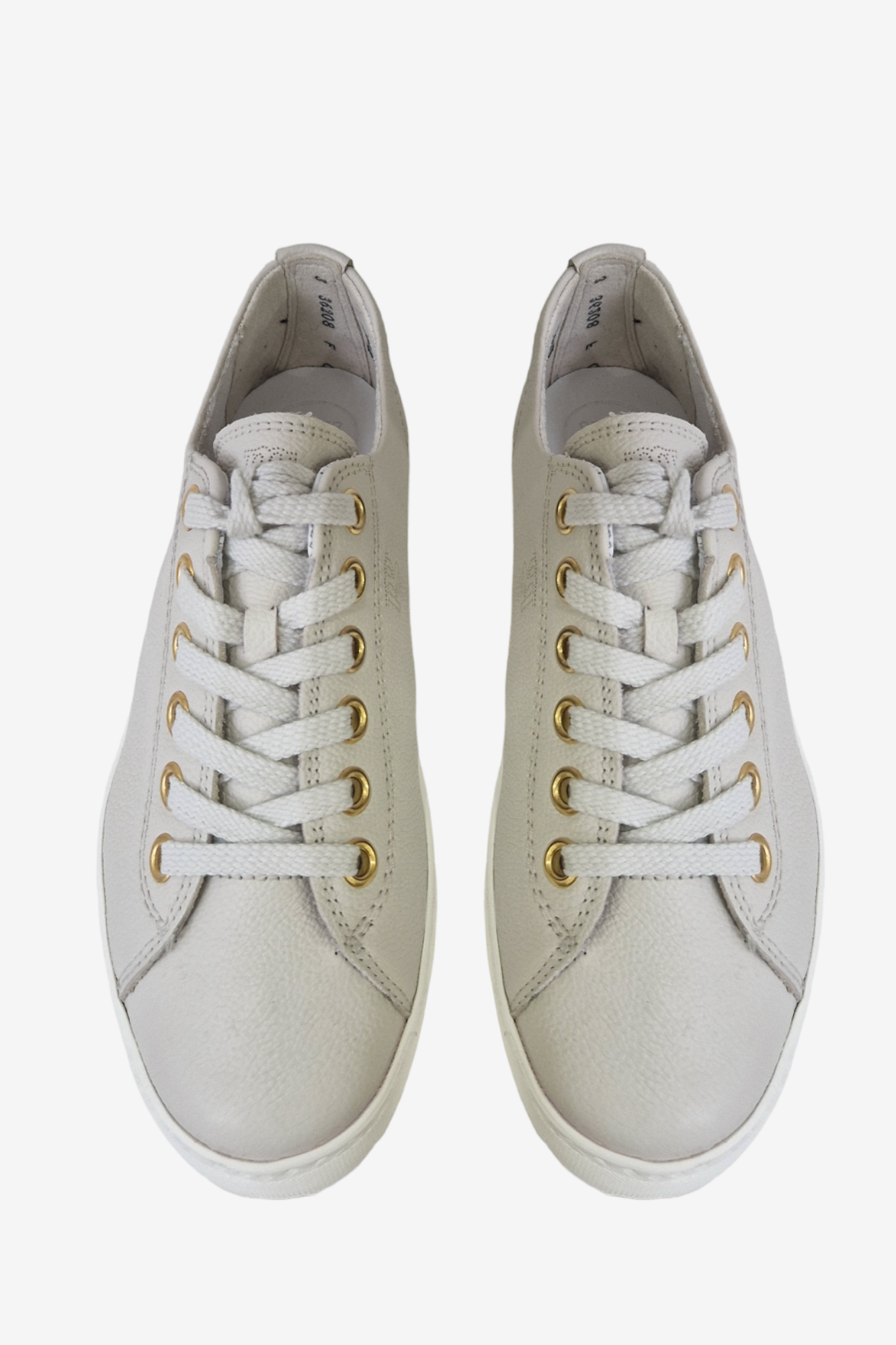 PAUL GREEN 4790 IVORY LEATHER TRAINERS