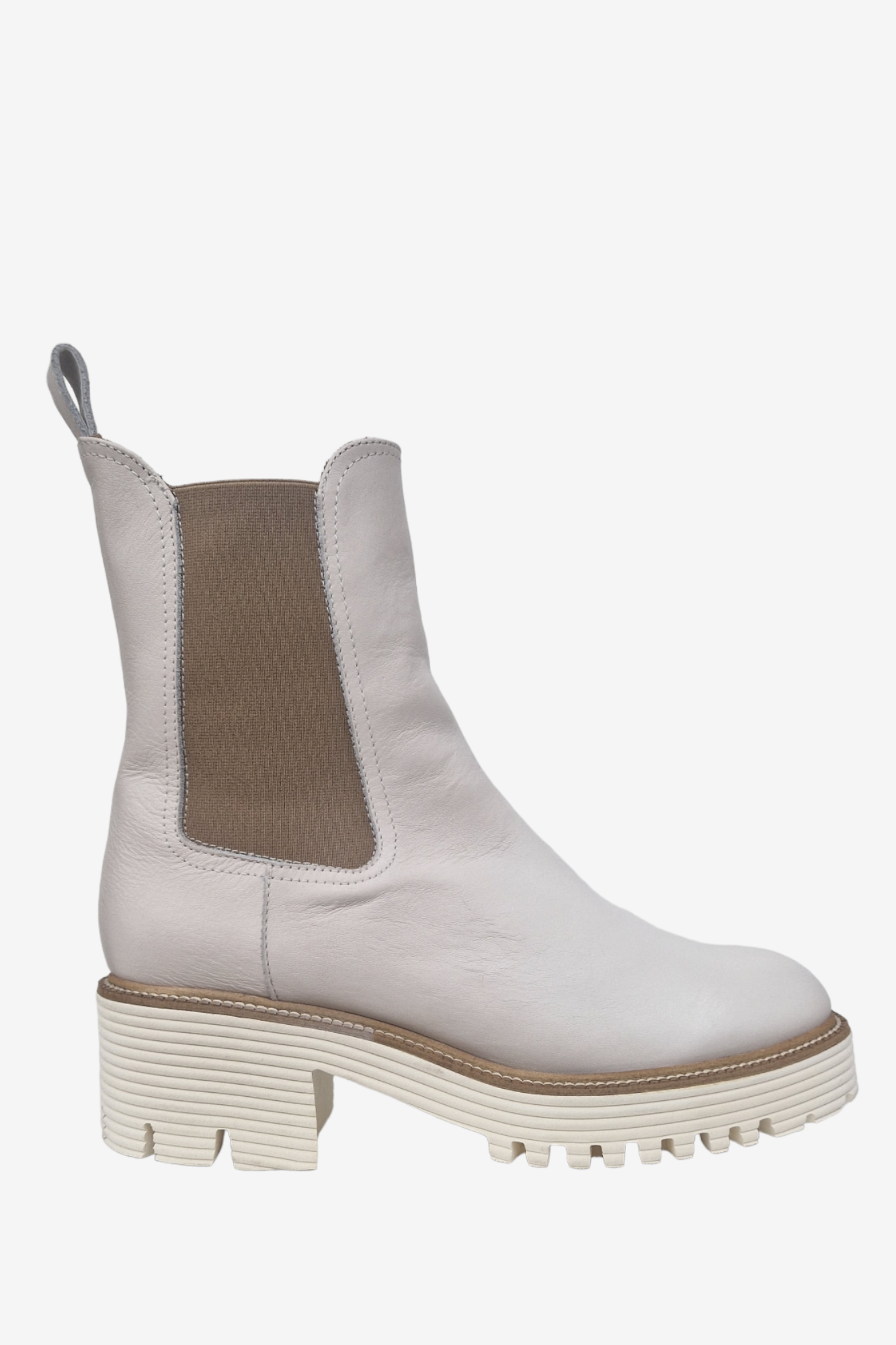 MARIAN 42401 CREAM LEATHER CHELSEA BOOTS