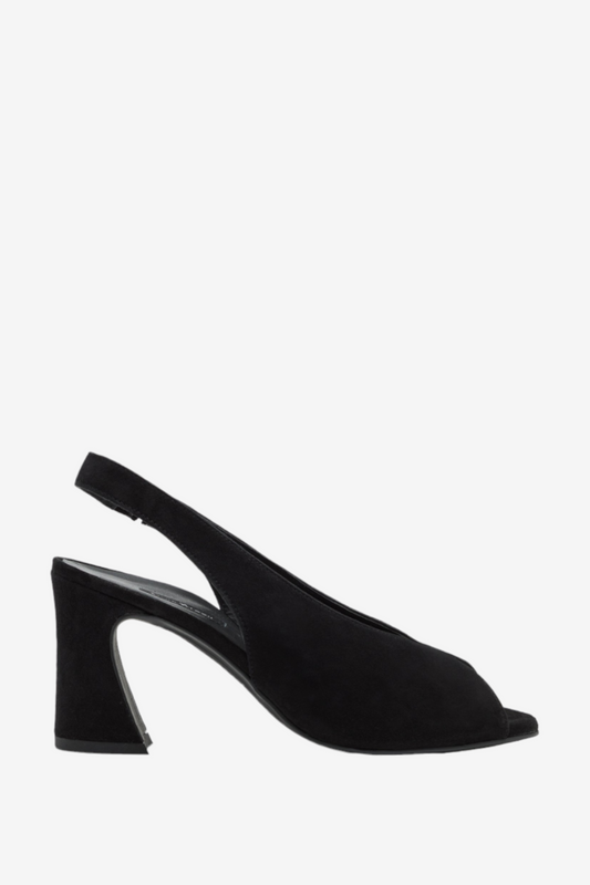 PAUL GREEN 6038 BLACK SUEDE PEEP TOE HEEL